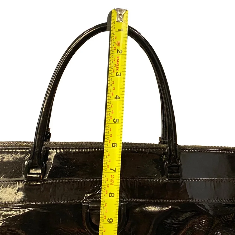 GUCCI Black Patent Leather Horsebit Tote Shoulder Bag - Recolored